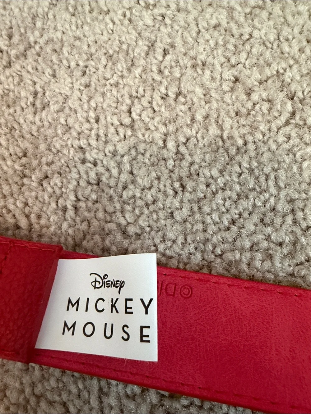 Disney Red Leather Belt with mouse head Shaped Buckle
